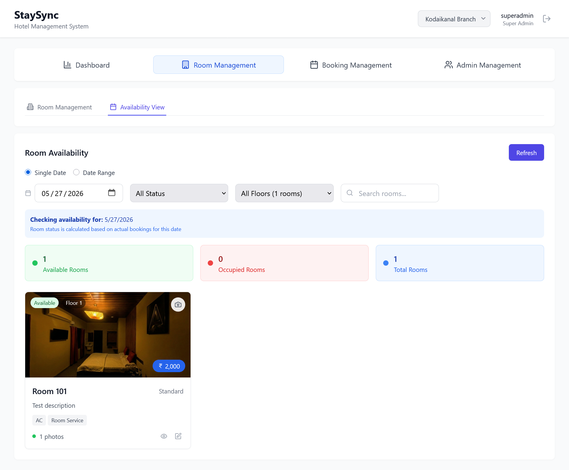 Centralized HotelCRM Dashboard